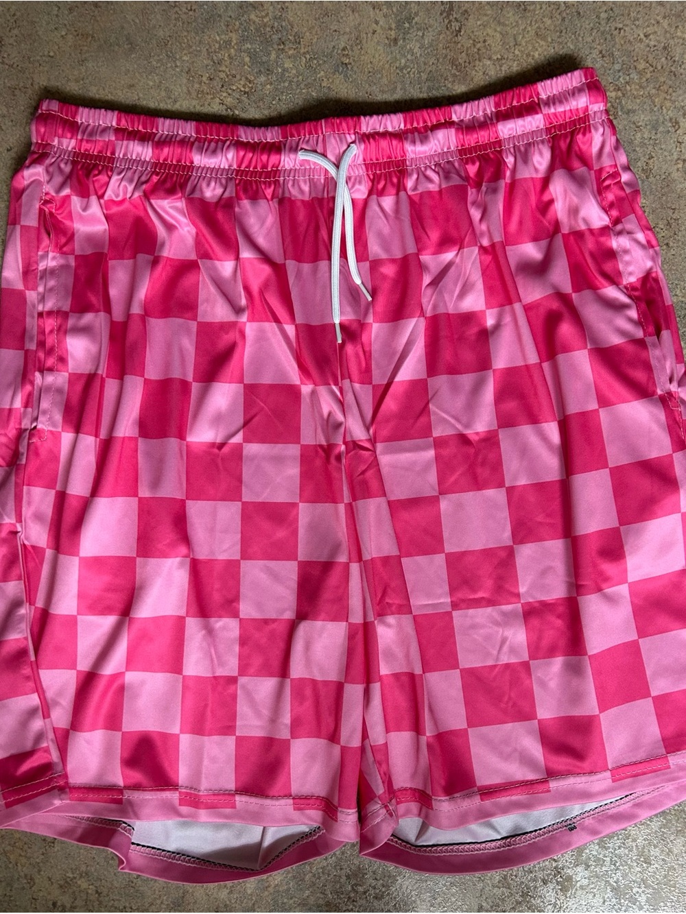 Pink Checkered Women’s Active Shorts